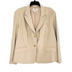 Talbots Woman Petites Blazer 18WP 2-Button Beige Pockets Career Office Church